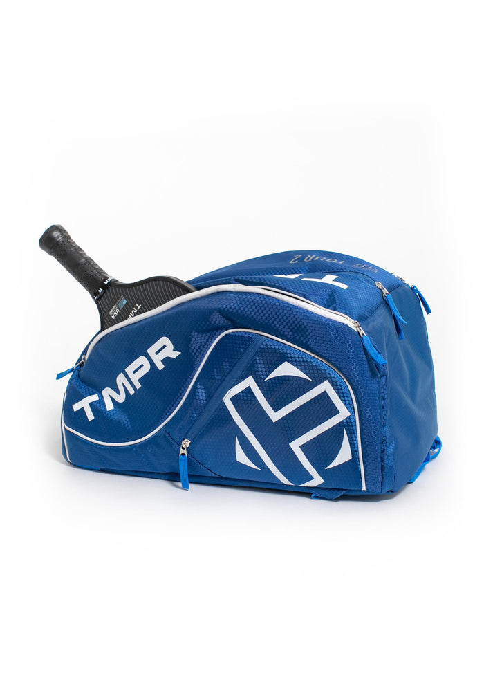 TMPR Sports - Tmpr Sports Tour 2 Backpack Pickleball Gear Bag - Blue/White - View 5