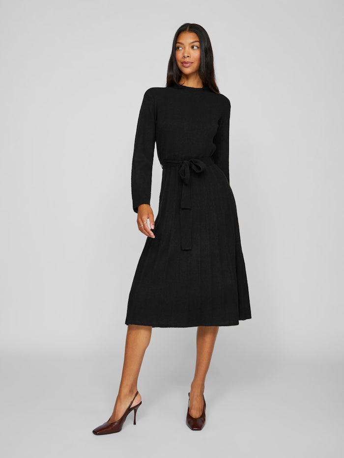 Trinney Belted Knit Dress (Black)