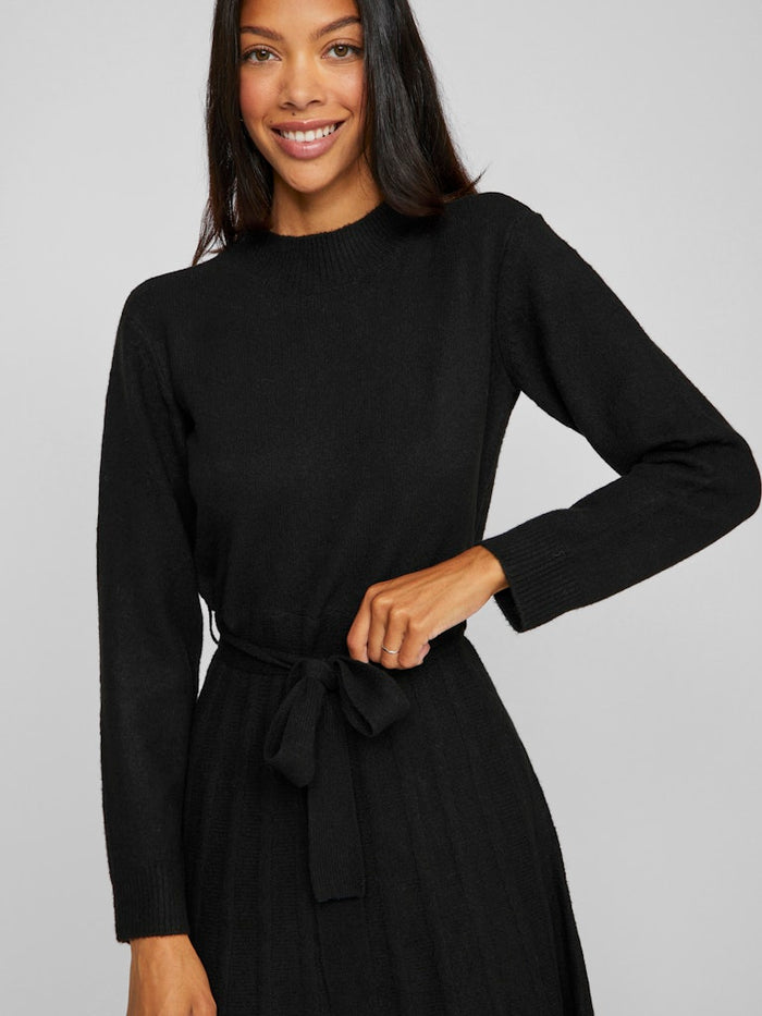 Trinney Belted Knit Dress (Black)