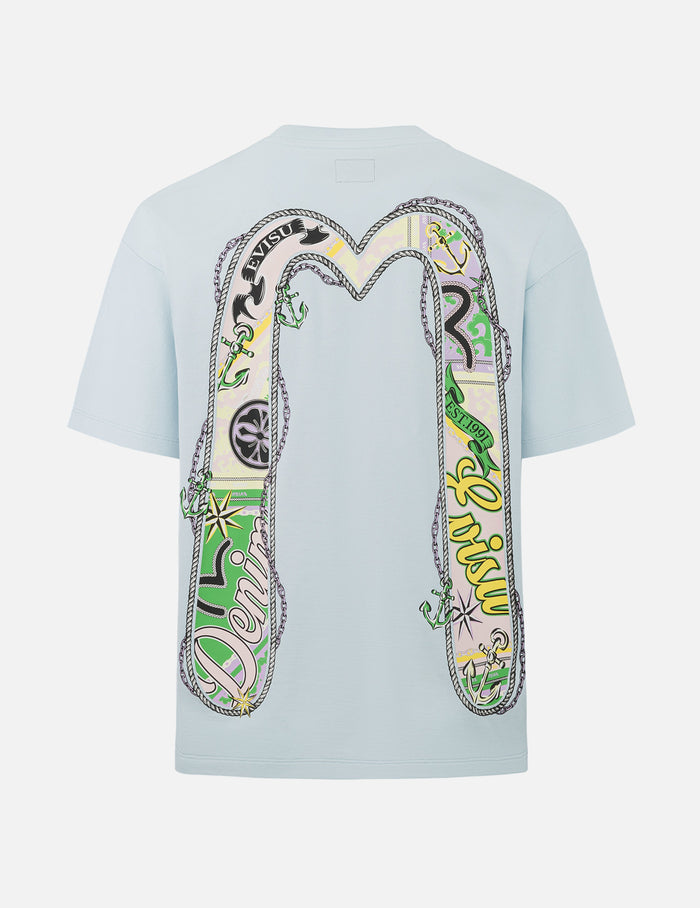 Twisted Rope and Daicock Anchor Print Oversized T-Shirt