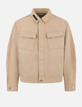 Two Tone Distressed Relax Fit Trucker Jacket