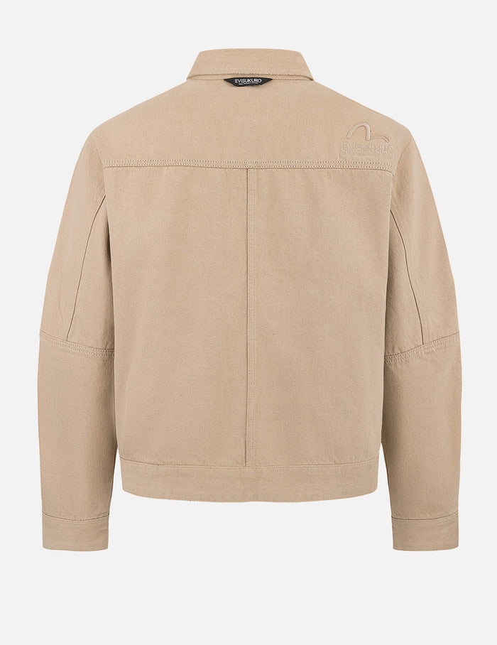 Two Tone Distressed Relax Fit Trucker Jacket