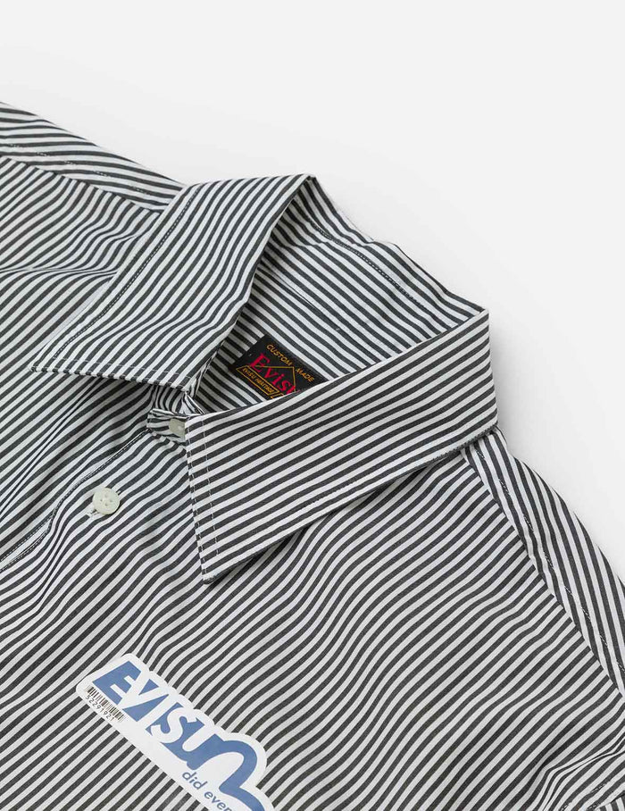 Two-tone Striped Oversized  Short-sleeve Shirt
