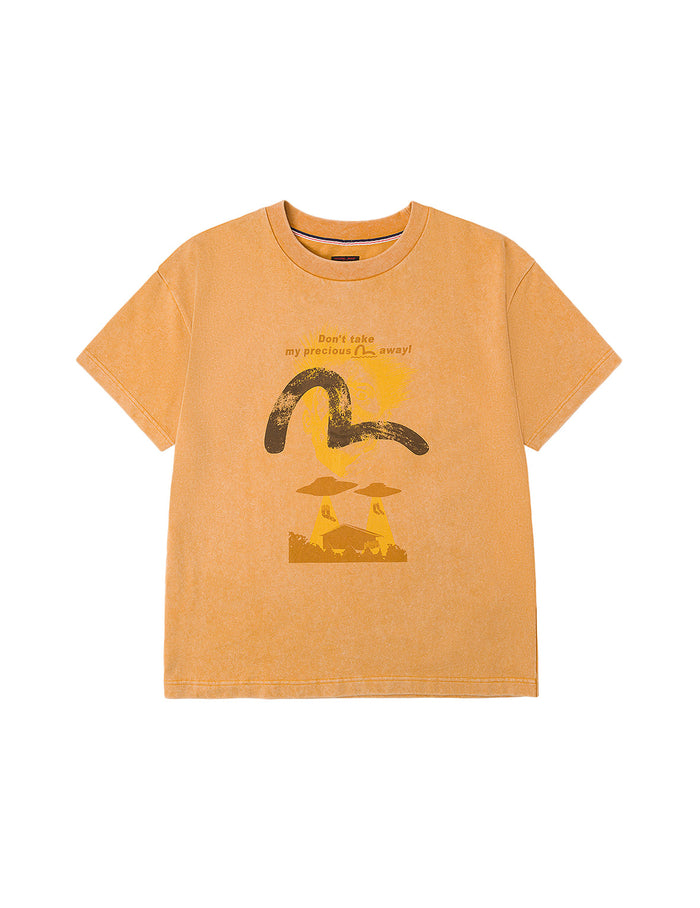UFO Abduction Print Relax Fit T-shirt