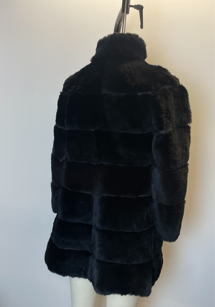 Unbranded Black Longline Fur Jacket image 2