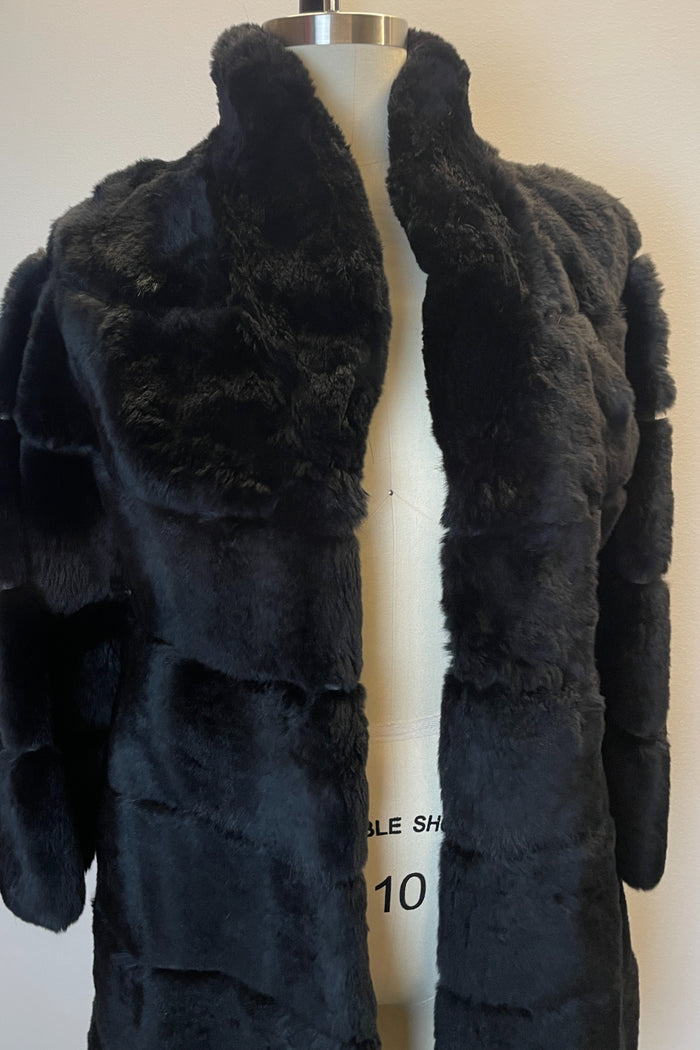 Unbranded Black Longline Fur Jacket image 3