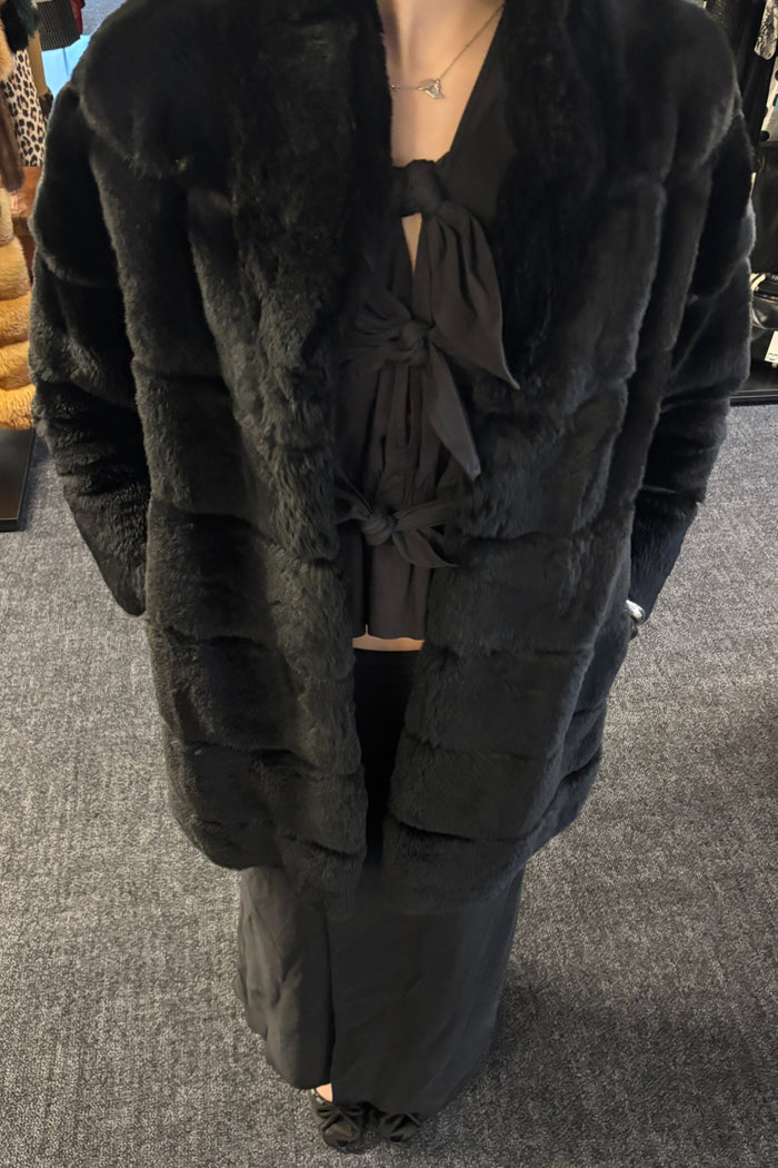 Unbranded Black Longline Fur Jacket image 4