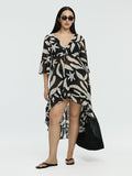 V-Neck Cover Up with High-Low Hem