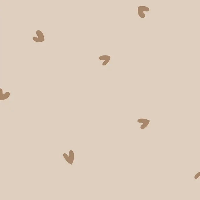 Valentine Hearts Neutral Brown - Family Fabrics B.V.