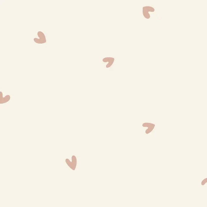 Valentine Hearts Pink on Cream - Family Fabrics B.V.