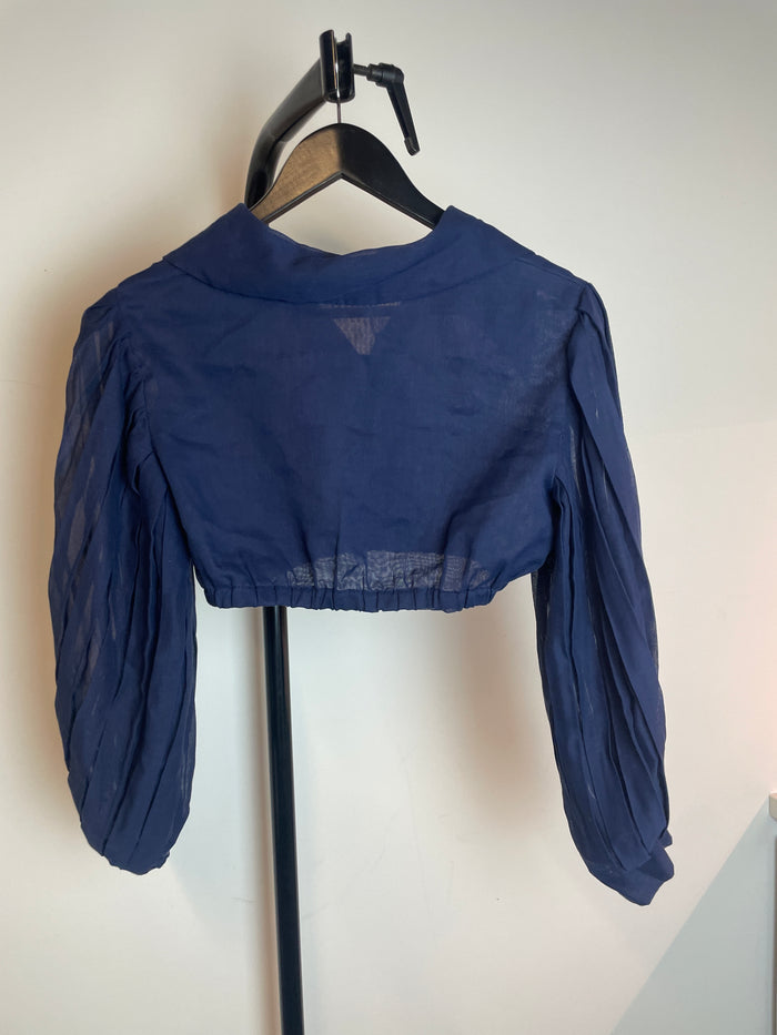Vintage 60s Jo Matthews Pleat Sleeve Crop Top image 2