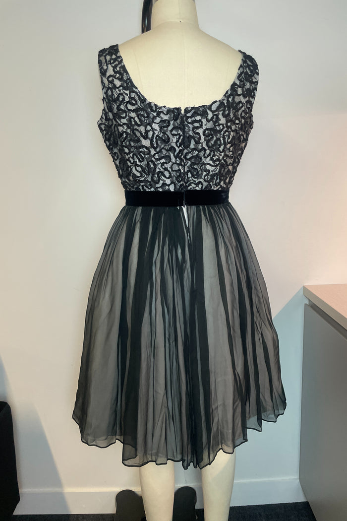 Vintage Black A Line Tulle Mini Dress image 2