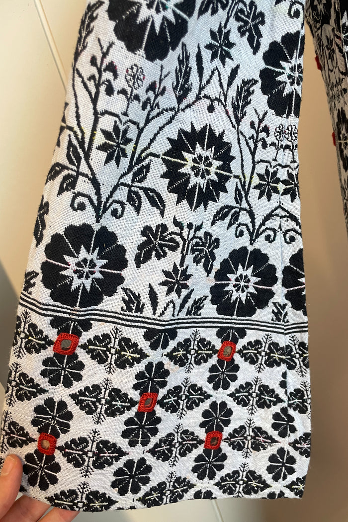 Vintage Floral Zip-Front Heavy Cotton Kaftan Maxi Dress image 3