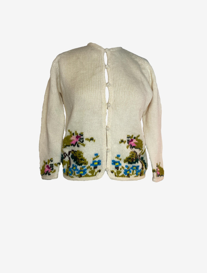 Vintage Jondale 70s Beige Wool Knit Cardigan image 0