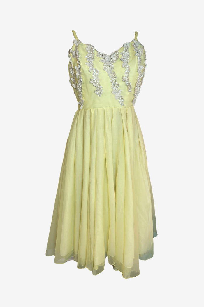 Vintage Lemon Sweetheart Midi Dress image 0
