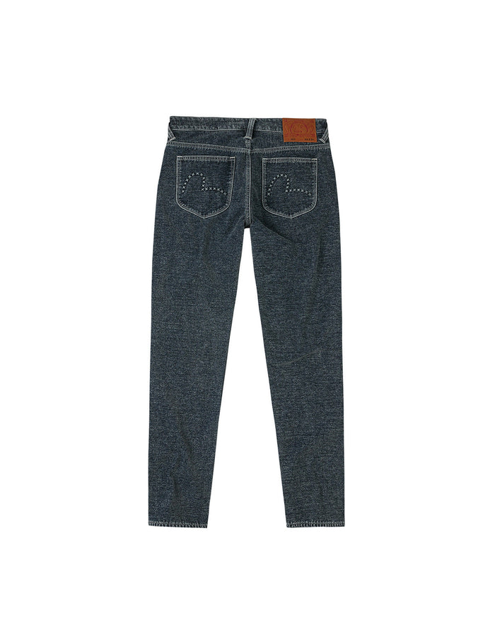 Washed Emboss Rivet Seagull Taper Fit Jeans #2017
