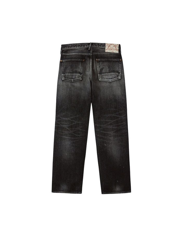 Washed Seagull Print Regular Fit Jeans