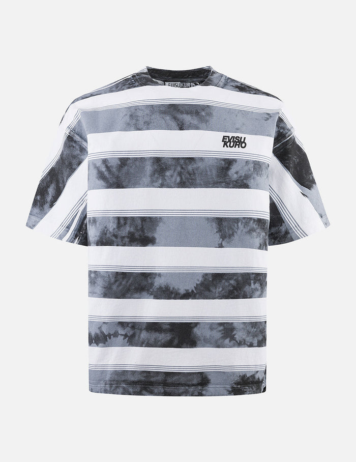 Washed Tie-Dye Stripe Loose Fit T-shirt