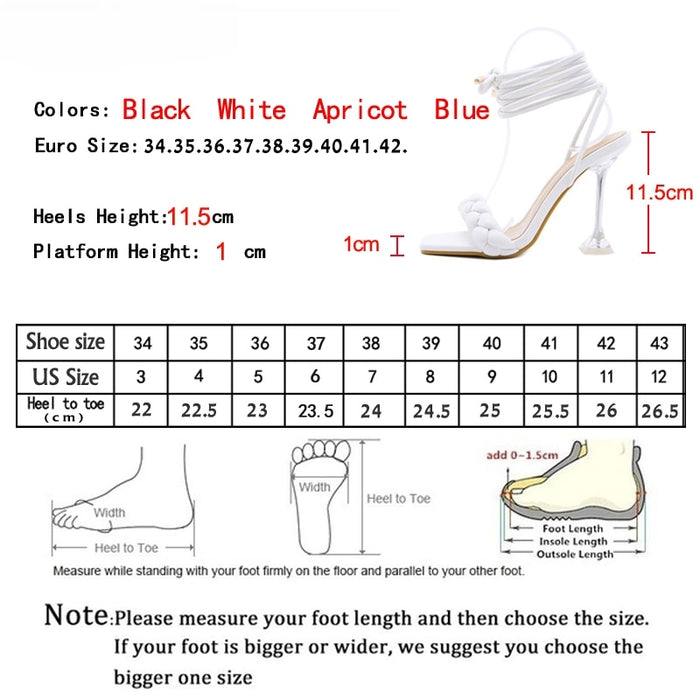 Weave Women Sandals Transparent High heels Open Toe - Envious Designs