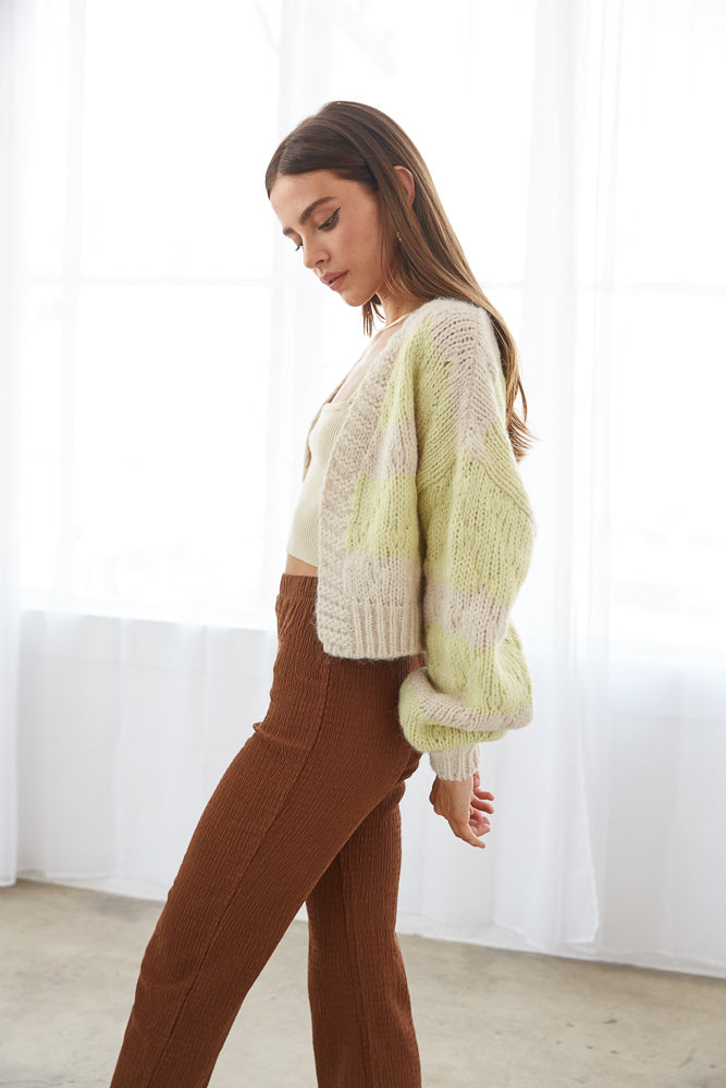 Green striped sweater