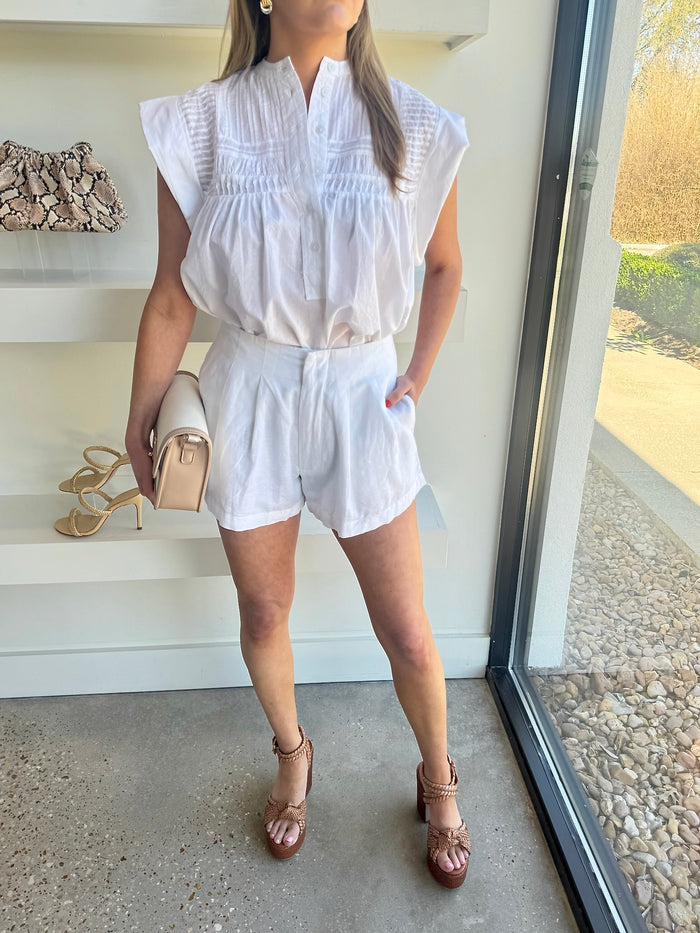 White Abbey Shorts