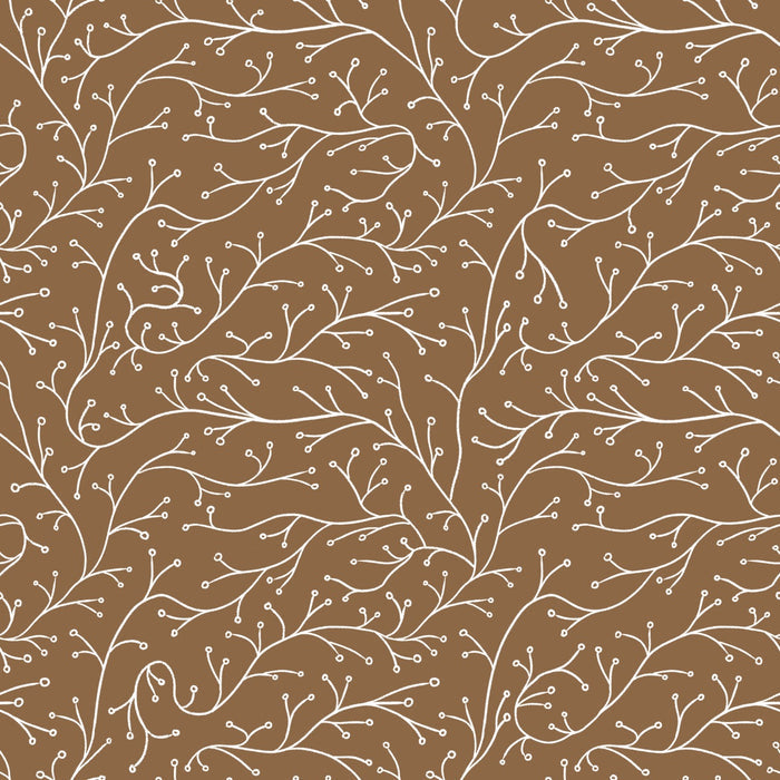 White Branches Caramel - Family Fabrics B.V.