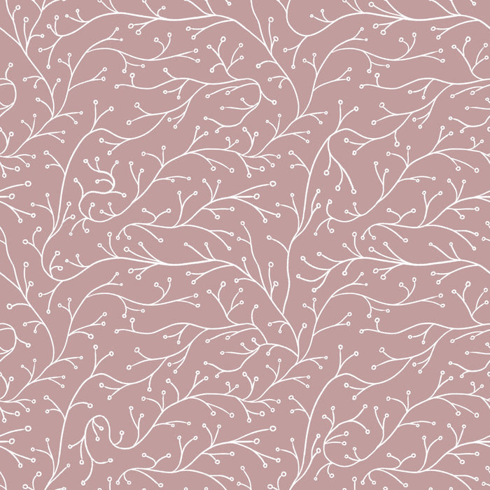 White Branches Old Pink - Family Fabrics B.V.