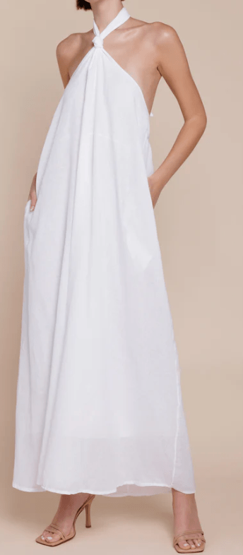 White Brigitte Halter Dress - Amor Lafayette