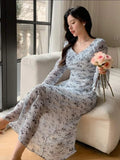White Lace Midi Dress â€“ Soft All-Over Pattern â€“ Long Flared Sleeves