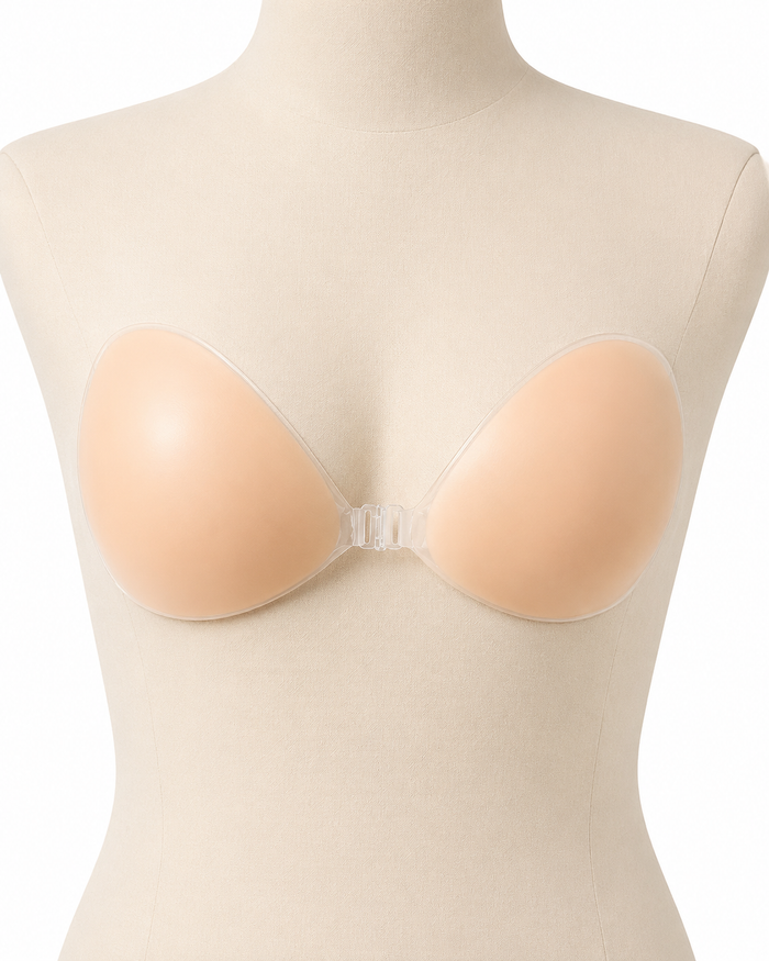 Women Invisible Strapless Sticky Bra – Push Up Adhesive Silicone Bra