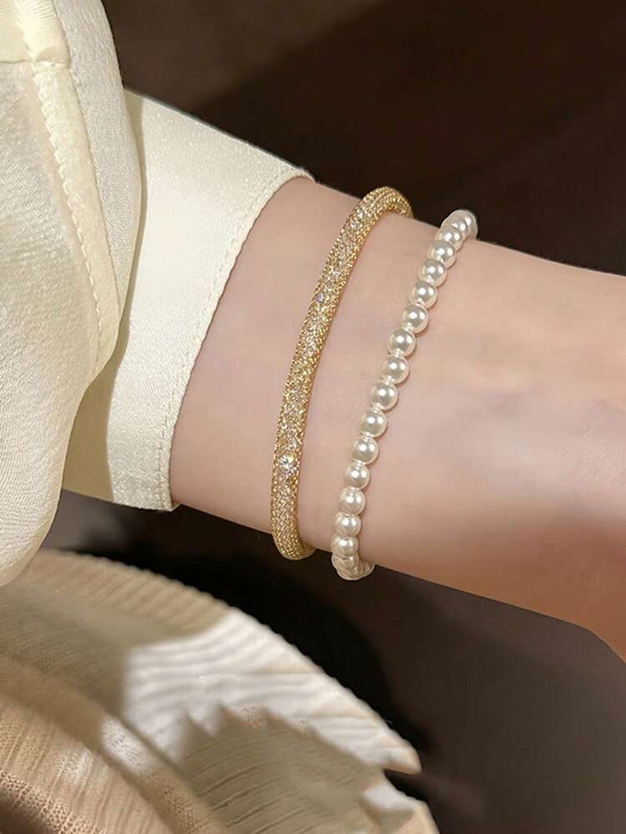 Women Luxury Gold Crystal Bracelet – Elegant Sparkling Tennis Bracelet