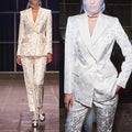 Women Pants Suits Floral Pattern Wedding Tuxedos Prom Evening Party Wear 2 Pieces - Envious Designs