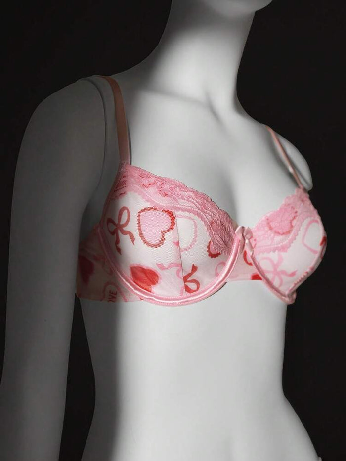 Women Pink Sheer Mesh Robe Lingerie Set – Feather Trim Nightwear