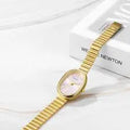 Womenâ€™s Gold Minimalist Quartz Watch from Shein â€“ Bamboo Link Strap Oval Dial Watch