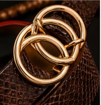 Women’s 2 Piece Belt Set – Brown & Red Waist Belts with Gold Ring Buckle – Stylish Everyday Fashion Belts