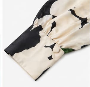 Women’s Abstract Print Tie Neck Blouse – Long Sleeve Elegant Shirt – Multicolor Statement Top