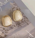 Women’s Ivory Stone Gold-Tone Stud Earrings