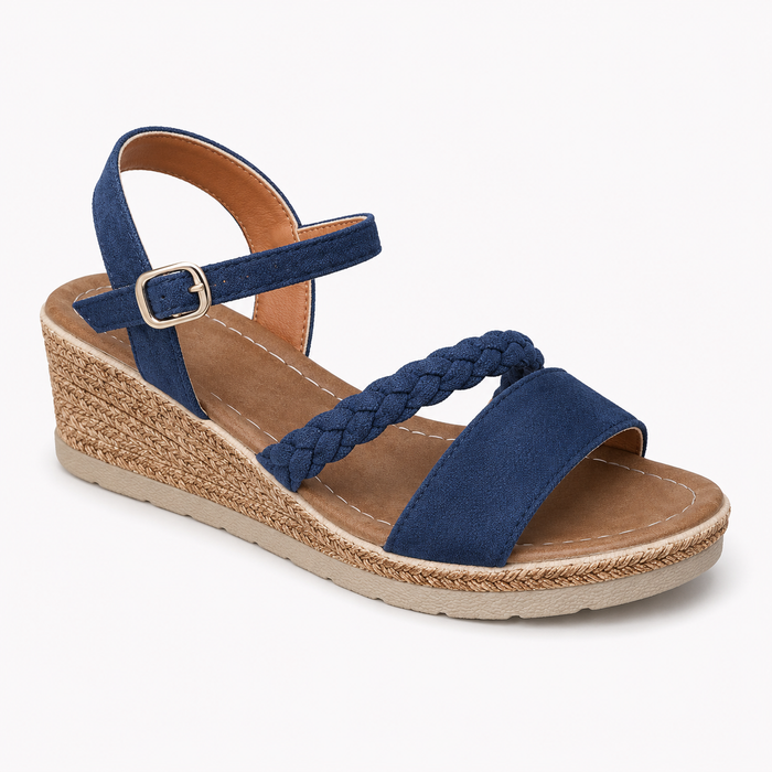 Women’s Navy Blue Braided Wedge Sandals
