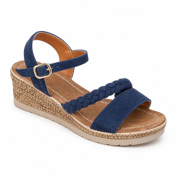 Women’s Navy Blue Braided Wedge Sandals
