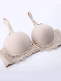 Women’s Nude Padded Lace Bra – Smooth Full Coverage Support Bra with Adjustable Straps for Everyday Wear