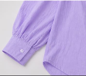 Women's Oversized Lavender Button Front Shirt – Casual Long Sleeve Relaxed Fit Blouse