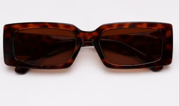 Women’s Oversized Square Sunglasses – Dark Tortoise Frame – Brown UV Fashion Shades