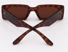 Women’s Oversized Square Sunglasses – Dark Tortoise Frame – Brown UV Fashion Shades