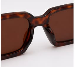 Women’s Oversized Square Sunglasses – Dark Tortoise Frame – Brown UV Fashion Shades