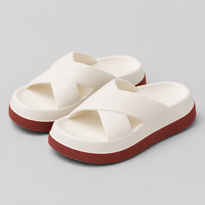 Women’s Platform Cross Strap Slide Sandals