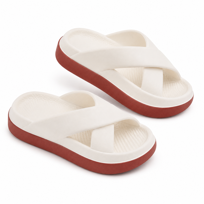 Women’s Platform Cross Strap Slide Sandals