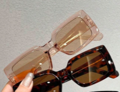 Women’s Square Frame Sunglasses Set – Pink and Tortoiseshell