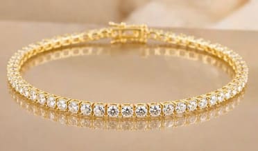 Women’s Tennis Bracelet 6.5 Inch – Crystal Link Bracelet – Elegant Minimal Silver & Gold Wrist Jewelry