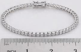 Women’s Tennis Bracelet 6.5 Inch – Crystal Link Bracelet – Elegant Minimal Silver & Gold Wrist Jewelry