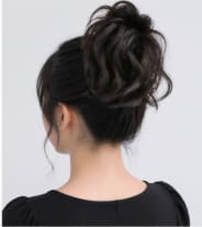 Women’s Wavy Synthetic Hair Piece – Dark Brown Black Clip In Hair Extension – Natural Volume Hair Accessory